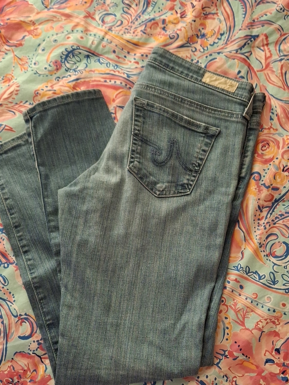 AG Adriano Goldschmied Light Blue Straight Leg Jeans